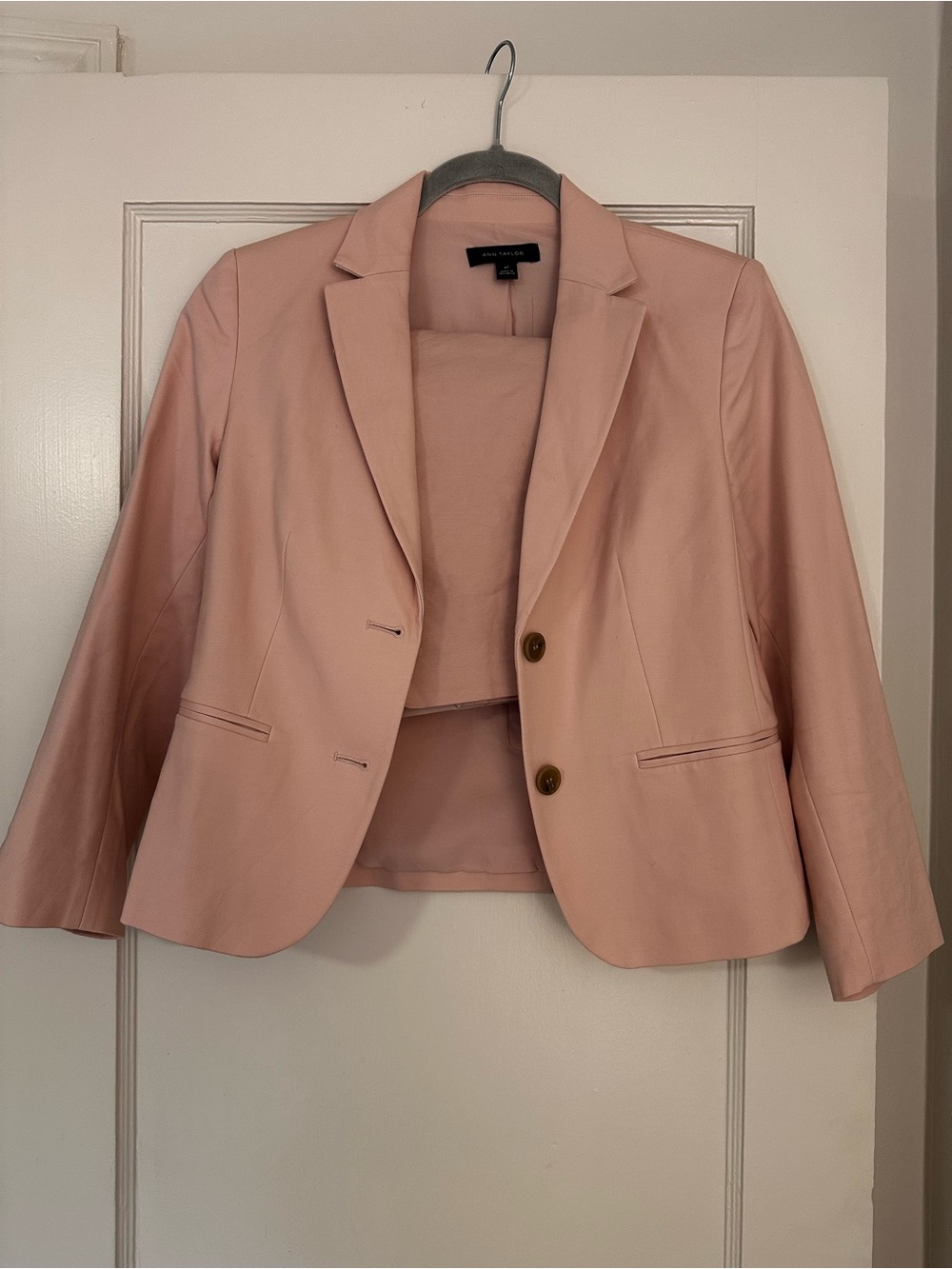 Ann Taylor Blush Pink Cropped Blazer